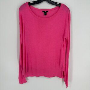 3/$25 H&M Scoop Neck Sweater S Pink Drop Sleeve Top Relaxed